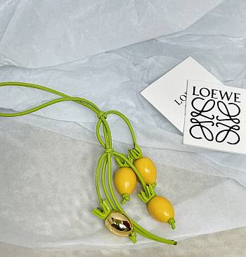 Fortok Loewe Tomato vine charm in classic calfskin Yellow