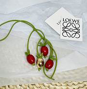 Fortok Loewe Tomato vine charm in classic calfskin Red - 5