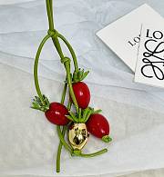 Fortok Loewe Tomato vine charm in classic calfskin Red - 3