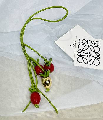 Fortok Loewe Tomato vine charm in classic calfskin Red