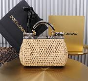 Fortok Dolce & Gabbana DG Sicily Raffia And Python Pattern Bag 18x11x6cm - 3