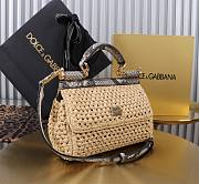 Fortok Dolce & Gabbana DG Sicily Raffia And Python Pattern Bag 18x11x6cm - 6