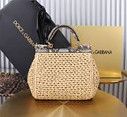 Fortok Dolce & Gabbana DG Sicily Raffia And Python Pattern Bag 20x16x8cm  - 6