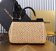Fortok Dolce & Gabbana DG Sicily Raffia And Python Pattern Bag 25x17x9cm - 5