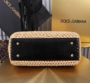 Fortok Dolce & Gabbana DG Sicily Raffia And Python Pattern Bag 25x20x12cm - 2