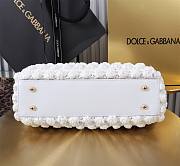 Fortok Dolce & Gabbana Small Sicily Raffia Crochet Bag White 25x17x9cm - 5