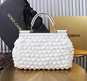 Fortok Dolce & Gabbana Small Sicily Raffia Crochet Bag White 25x17x9cm - 2