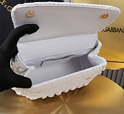 Fortok Dolce & Gabbana Small Sicily Raffia Crochet Bag White 20x16x8cm - 3