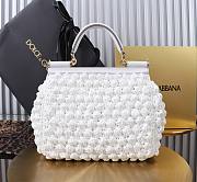 Fortok Dolce & Gabbana Small Sicily Raffia Crochet Bag White 25x20x12cm - 4