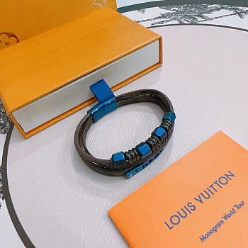 Fortok Louis Vuitton S-Lock Double Tour Bracelet Blue