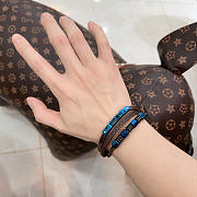 Fortok Louis Vuitton S-Lock Double Tour Bracelet Blue - 3