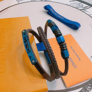 Fortok Louis Vuitton S-Lock Double Tour Bracelet Blue - 2
