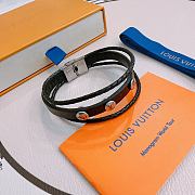 Fortok Louis Vuitton Men's Monogram Eclipse Taiga Loop It Bracelet in Black - 1