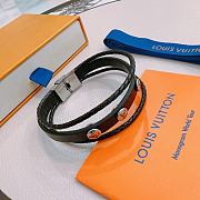 Fortok Louis Vuitton Men's Monogram Eclipse Taiga Loop It Bracelet in Black - 6