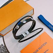 Fortok Louis Vuitton Men's Monogram Eclipse Taiga Loop It Bracelet in Black - 5