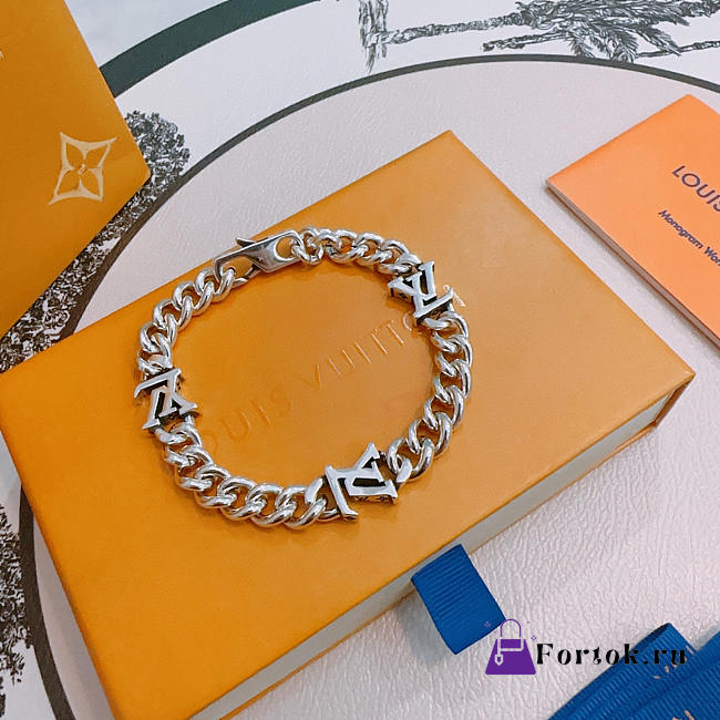 Fortok Louis Vuitton Monogram Chain Bracelet Silver - 1