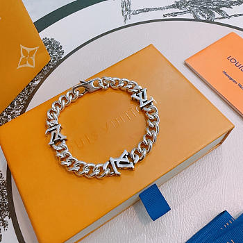 Fortok Louis Vuitton Monogram Chain Bracelet Silver