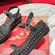 Fortok Christian Louboutin Pyraclou Black 60 mm Espadrilles Twinkle Pattern - 2