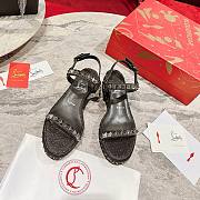 Fortok Christian Louboutin Pyraclou Black 60 mm Espadrilles Twinkle Pattern - 3