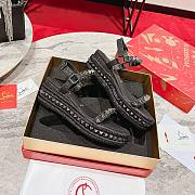 Fortok Christian Louboutin Pyraclou Black 60 mm Espadrilles Twinkle Pattern - 5