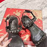 Fortok Christian Louboutin Pyraclou Black 60 mm Espadrilles Twinkle Pattern - 6