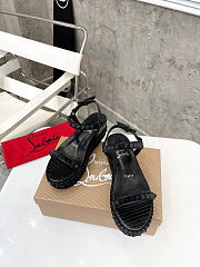 Fortok Christian Louboutin Pyraclou Black 60 mm Espadrilles Stripes Pattern - 1