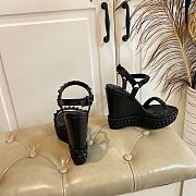 Fortok Christian Louboutin Pyraclou Black 110 mm Espadrilles Stripes Pattern - 4