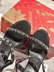 Fortok Christian Louboutin Pyraclou Black 110 mm Espadrilles Twinkle Pattern - 3