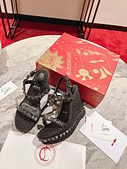 Fortok Christian Louboutin Pyraclou Black 110 mm Espadrilles Twinkle Pattern - 2