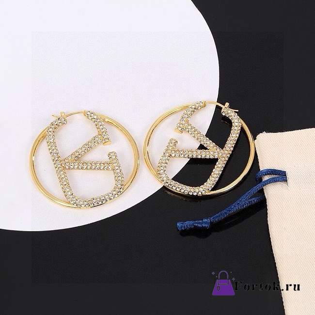 Fortok Valentino Gold Earrings With Diamond - 1