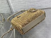Fortok Dior D-Joy Gold Metallic Lambskin Crystal Beaded Embroidered 16 x 9 x 5cm - 5