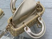 Fortok Dior D-Joy Gold Metallic Lambskin Crystal Beaded Embroidered 16 x 9 x 5cm - 3