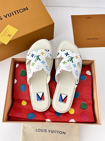 Fortok Louis Vuitton x LV Men Logo sandals White