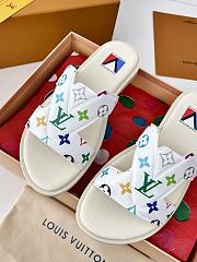 Fortok Louis Vuitton x LV Men Logo sandals White - 6