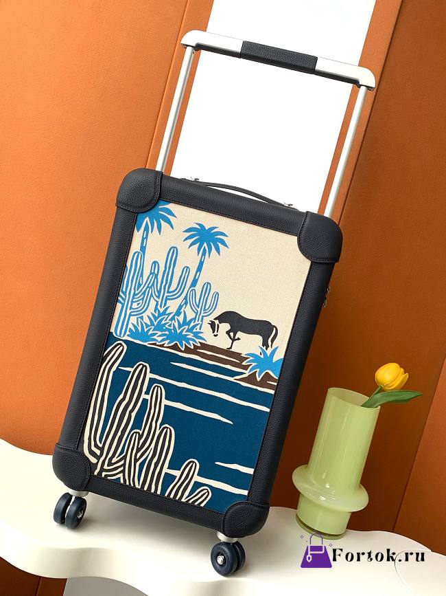 Fortok Hermes R.M.S Cabin Suitcase Horse Blue 33x57x20cm - 1
