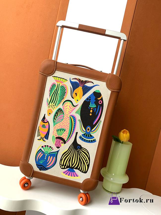 Fortok Hermes R.M.S Cabin Suitcase Fish Brown 33x57x20cm  - 1