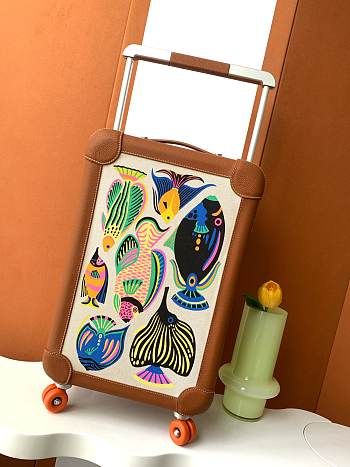 Fortok Hermes R.M.S Cabin Suitcase Fish Brown 33x57x20cm 