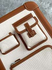 Fortok Hermes R.M.S Cabin Suitcase Pocket Brown 33x57x20cm - 5
