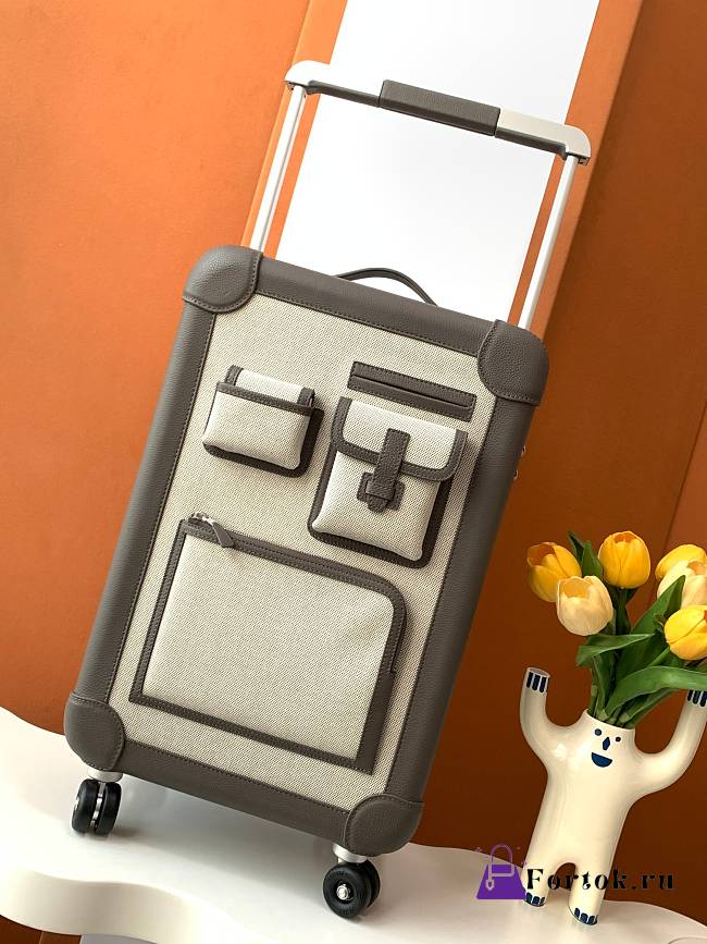 Fortok Hermes R.M.S Cabin Suitcase Pocket Grey 33x57x20cm - 1