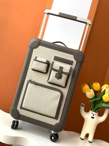 Fortok Hermes R.M.S Cabin Suitcase Pocket Grey 33x57x20cm