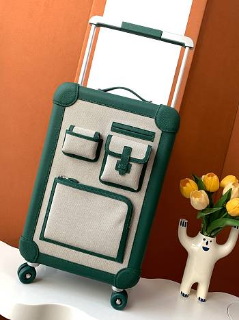 Fortok Hermes R.M.S Cabin Suitcase Pocket Green 33x57x20cm
