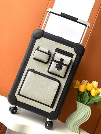 Fortok Hermes R.M.S Cabin Suitcase Pocket Black 33x57x20cm