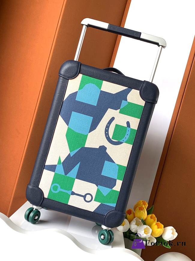 Fortok Hermes R.M.S Cabin Suitcase Horseshoe Blue 33x57x20cm  - 1
