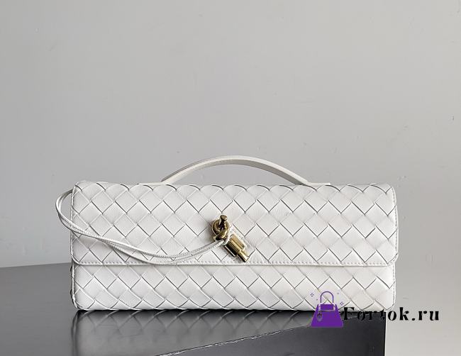 Fortok Bottega Veneta Andiamo Clutch White 31*13*3cm - 1