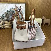 Fortok HERMÈS Limited Edition Birkin Shoulder Light Brown Stripe 29cm - 4