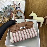 Fortok HERMÈS Limited Edition Birkin Shoulder Light Brown Stripe 29cm - 3