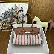 Fortok HERMÈS Limited Edition Birkin Shoulder Light Brown Stripe 29cm - 1
