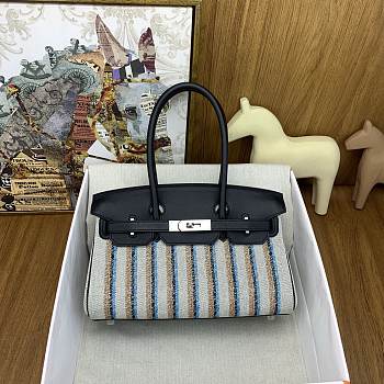 Fortok HERMÈS Limited Edition Birkin Shoulder Light Black Stripe 29cm