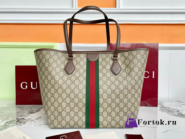 Fortok Gucci Ophidia large tote bag Brown 31×28.5×20cm - 1