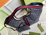 Fortok Gucci Giglio large tote bag blue and white GG denim 60×47×16cm - 6